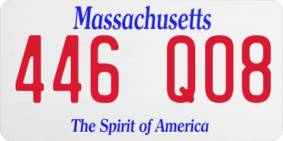 MA license plate 446QO8