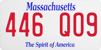 MA license plate 446QO9