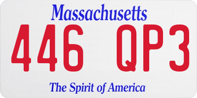MA license plate 446QP3