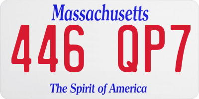 MA license plate 446QP7