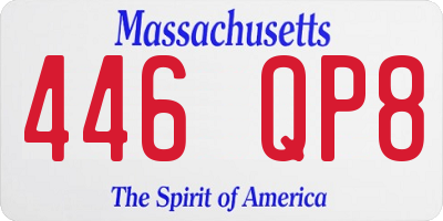 MA license plate 446QP8