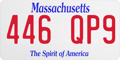 MA license plate 446QP9