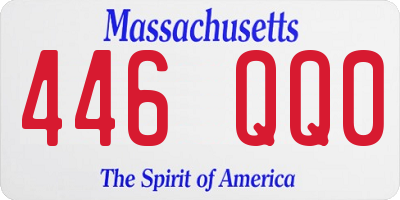 MA license plate 446QQ0