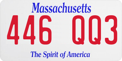 MA license plate 446QQ3