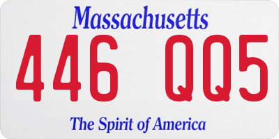 MA license plate 446QQ5