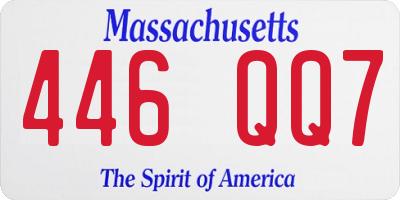MA license plate 446QQ7