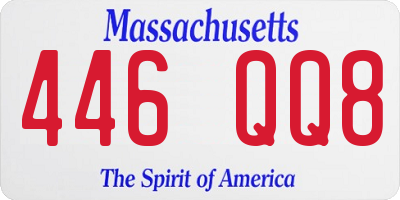 MA license plate 446QQ8