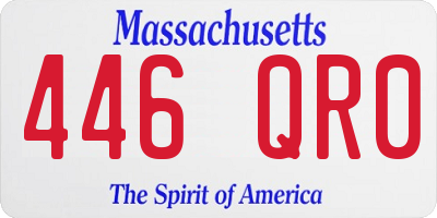 MA license plate 446QR0