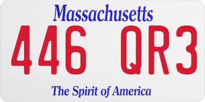 MA license plate 446QR3