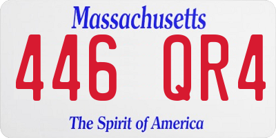 MA license plate 446QR4