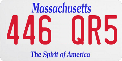 MA license plate 446QR5