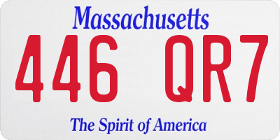 MA license plate 446QR7