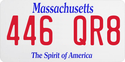 MA license plate 446QR8