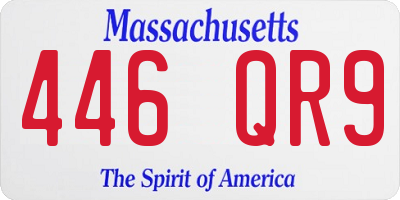MA license plate 446QR9