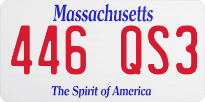 MA license plate 446QS3