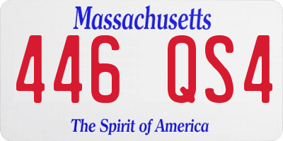 MA license plate 446QS4