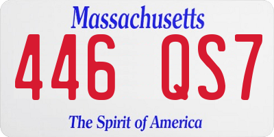 MA license plate 446QS7