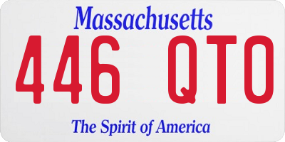 MA license plate 446QT0