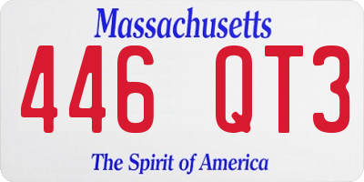 MA license plate 446QT3