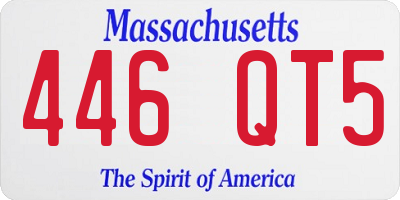 MA license plate 446QT5