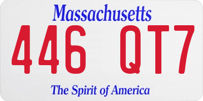MA license plate 446QT7