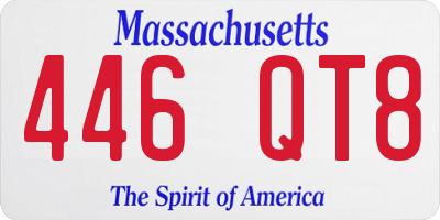 MA license plate 446QT8