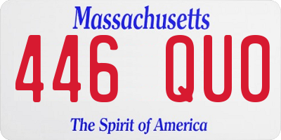 MA license plate 446QU0
