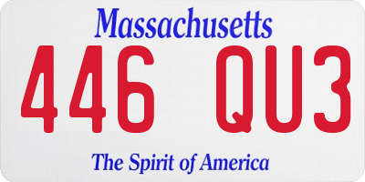 MA license plate 446QU3