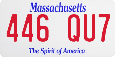 MA license plate 446QU7