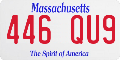 MA license plate 446QU9