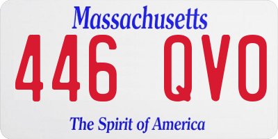 MA license plate 446QV0