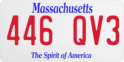 MA license plate 446QV3