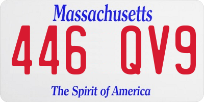MA license plate 446QV9