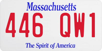 MA license plate 446QW1