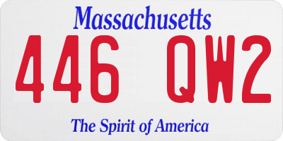 MA license plate 446QW2
