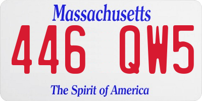 MA license plate 446QW5