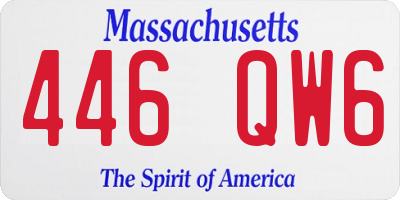 MA license plate 446QW6