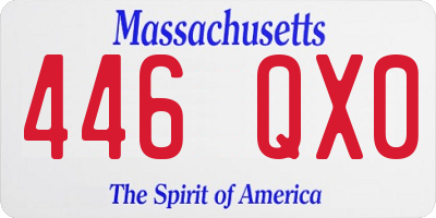 MA license plate 446QX0