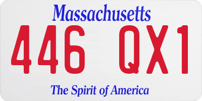 MA license plate 446QX1