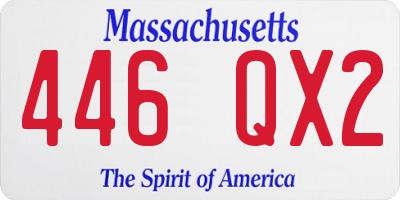 MA license plate 446QX2