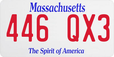 MA license plate 446QX3