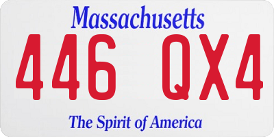 MA license plate 446QX4