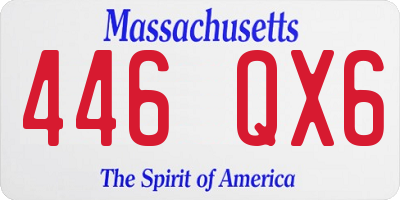 MA license plate 446QX6