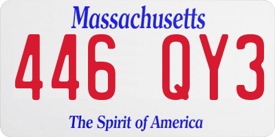 MA license plate 446QY3