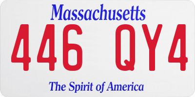 MA license plate 446QY4