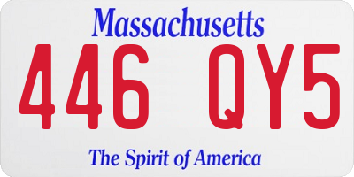 MA license plate 446QY5