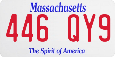 MA license plate 446QY9