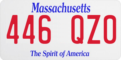 MA license plate 446QZ0