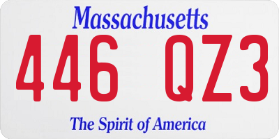 MA license plate 446QZ3