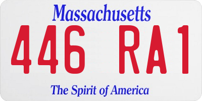 MA license plate 446RA1